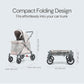 Familidoo Q1 Multi-Use Kids Wagon Stroller – Foldable, Lightweight & All-Terrain for Kids & Pets – 5-Point Safety Harness, Rain Cover & Compact Travel Design – Supports Up to 132 lbs (Ash Rose)