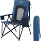 Portal Oversized Folding High Back Portable Lawn Chairs for Adults Outdoor Camp Sports Hunting Fishing Backyard with Hard Armrest Cup Holder Carrying Strap, Supports 400LBS, Blue