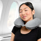 Brookstone Travel Neck Pillow - Lightweight Fleece Casing U-Shaped Stuffable Memory Foam Travel Pillow for Sleeping and Neck Support, Size One Size, Grey