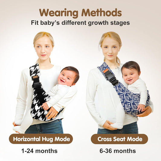 Baby Sling Carrier,Toddler Carrier, 2025 New Baby Sling,Portable and Lightweight Sling,Non-Slip Hip Seat Carrying 10-30lbs(Black)
