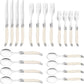 French Home Laguiole 20 Piece Flatware Set – 18/10 Stainless Steel Flatware Set for 4 – Luxurious Ivory-Colored Utensil Set w/Knives, Spoons and Forks