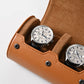 Oirlv Premium Leather Watch Roll Travel Case 3-Slot Watch Box for Men and Women Storage & Organizer Display, Anniversary Birthday（Brown）