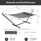 ANOW Double Hammock with Stand Included, 2 Person Hammock with Stand for Outside, 450 LBS Weight Capacity, Gray Cube