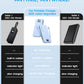 Portable Charger with Built-in Cables and Wall Plug, 12000mAh 22.5W USB C Power Bank Fast Charging with LED Display, External Battery Pack Travel Essentials Compatible with iPhone, iPad, Samsung Blue