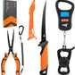KastKing ToughTide Fishing Tool Kit, Rechargeable Digital Fish Scale with Lip Grip & Tape Measure, 7” Fillet Knife with Sheath & Sharpener, 8” Split Ring Fishing Pliers