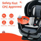[2 Packs] Kids Car Seat Tray, Travel Tray with Cup Holder for Toddler Baby, Kids Car Seat Food Snack Organizer for Road Trip, Stroller snack Organizer Travel Must Haves Toddler Must Haves (Orange)