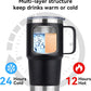 HASLE OUTFITTERS 20oz Tumbler Bulk with Lid, Stainless Steel Tumbler Bulk with Handle, Metal Insulated Travel Coffee Mug Set with Handle, Double Wall Vacuum Leak Proof Tumbler Cup, Black 6 Pack