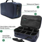 Large Storage Case with TSA Combination Lock Bag, Portable Carbon Lined, XL Medicine Lockable Box for Travel & Home Secured Box Organizer Divider Jars Accessories, Removable Tray (Blue)