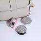 Small Pill Case 3 Compartments, Metal Round Portable Pill Box, Waterproof Travel Pill Organizer, Pocket Purse Medicine Vitamin Holder EDC Container (Silver with Rhinestone)