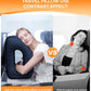 Sunany Travel Pillow, Upgraded Plane Pillow for Long Flights, Inflatable Neck Pillow Used for Airplanes,Cars,Buses,Trains,Office Napping with Eye Mask,Earplugs (Blue)