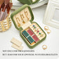 Travel Jewelry Case, Small Plush Velvet Jewelry Box for Women and Girls, Portable Jewelry holder organizer for Rings Earrings Necklaces Bracelets(Avocado Green)