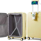 mixi Large Checked Luggage with Cup Phone Holder and Charger Hard Shell Suitcases with Spinner Wheels, 26 Inch Lark Yellow