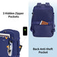 ECOHUB Travel Backpack for Men Women, Carry on Backpack with USB Charging Hole, Spirit Airlines Personal Item Bag Flight Approved, 15.6 Inch Laptop Backpack with Anti Theft Pockets, 30L, Navy Blue