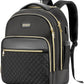 Small Rolling Backpack for Women, Lightweight Travel Backpack with Wheels, Roller Backpack for Adults, Water Resistant Rolling Laptop Bag, Wheeled Underseat Carry On Luggage, Black Gold