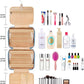 Women's Hanging Toiletry Bag, Waterproof Travel Cosmetic Organizer with Jewelry Storage, Large Capacity Makeup Case for Full-Size Skincare & Bathroom Essentials, Portable Cosmetic kit, Blue