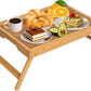 Artmeer Bed Tray Table with Folding Legs,Bamboo Breakfast in Bed for TV Table, Laptop Computer Tray,Eating,Snack Tray(Bamboo) Extra-Large Size