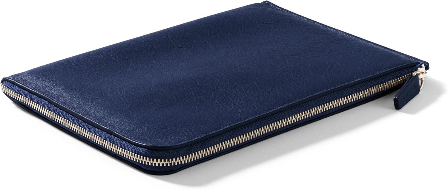 Leatherology Navy Blue Slim Zip Travel Wallet - Compact and lightweight, Versatile storage, Zip closure - Roamly