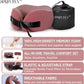 SPRFUFLY Travel Pillow/Neck Brace - 100% Memory Foam Neck Pillow for Sleeping, Airplane Pillow with Sleep Mask & Earplugs, Travel Essentials Neck Brace Pillow for Airplane, Car, Office & Home(Pink)