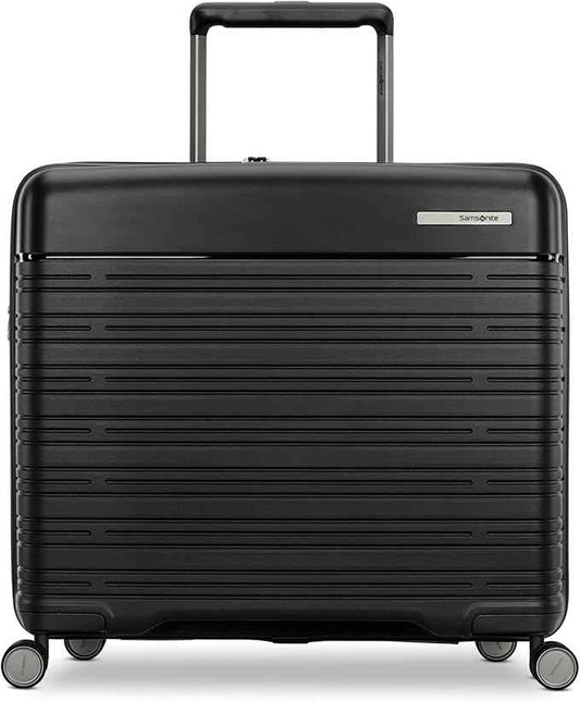 Samsonite Elevation Plus - Medium Hardside Luggage - Scratch Resistant Polypropylene Shell, RightHeight™ Adjustable Handle, Integrated AirTag Holder, TSA Lock, WetPak™ Compartment - Triple Black
