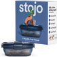 STOJO Collapsible Sandwich Box – 24oz, Reusable Food Storage Container, Silicone Bowl for Hot/Cold Food – Meal Prep, Lunch, Camping, Hiking – Dishwasher Safe (Set of 1, Denim Blue)