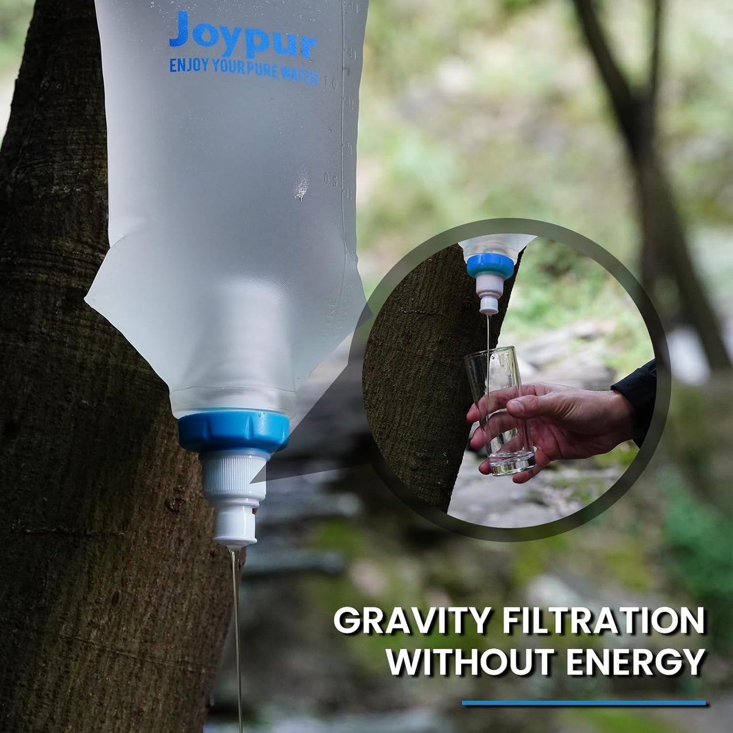 Water Filter Bottle Survival - 650/1000/2000ml Collapsible Water Bottle with NSF/FDA Certification with Filter Squeeze Water Filter Bottle Portable Water Filter Hiking Backpacking Camping