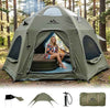 Inflatable Camping Tents 8-10 Person,129 Square Feets Large Inflatable Camping Tent with Stove Jack,Blow up Tent with Mesh Windows & Pump