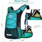 Insulated Hydration Backpack Pack with 3L BPA Free Leak Proof Water Bladder, Large Storage Lightweight Hiking Daypack with Waist Pouches & Cooler Layer, for Running, Biking, Camping, Festival - Roamly