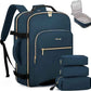 LOVEVOOK Travel Backpack for Women & Men 50L,Airline Approved Carry On Backpack Travel Essentials,TSA Carry on Luggage,Waterproof Personal Item Travel Bag,Suitcase with 3 Packing Cubes,Indian Teal