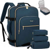 LOVEVOOK Travel Backpack for Women & Men 50L,Airline Approved Carry On Backpack Travel Essentials,TSA Carry on Luggage,Waterproof Personal Item Travel Bag,Suitcase with 3 Packing Cubes,Indian Teal