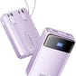 Portable Charger Power Bank - 30000mAh 65W Laptop Travel Essentials Battery Pack USB C Built in Cable Phone Fast Charging Compatible with iPhone 16 15 14 13 iPad MacBook Samsung Google (Purple)