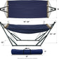 Tranquillo Ultimate Relaxation Portable Hammock Stand with Cotton Canvas Net, Spreader Bar, Quick Fold Unfold in 30 Seconds Steel Frame Hammock 600 lbs Capacity Outdoor, Navy