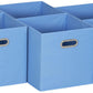 Household Essentials, Light Blue 6 Pack Fabric Storage Bins with Handle
