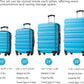 LONG VACATION 6 Piece Luggage Set Carry on Suitcase with ABS+PC hardshell, Spinner Wheels & YKK Zipper TSA Lock (SKY BLUE, 6 piece set)