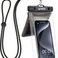 Universal Waterproof Phone Pouch [Double Space] IPX8 Dry Bag with Lanyard for iPhone 16 15 14 13 12 Pro Max XS XR X Galaxy S25 S24 S23 Ultra, Fit All Phones Up to 8'', Gray