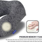 napfun Travel Pillow for Airplane, Premium Memory Foam Neck Pillow for Flight Headrest Sleep, Portable Plane Accessories, Deep Gray