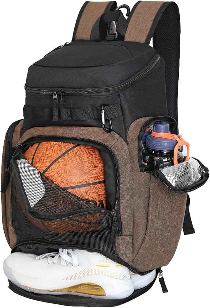 LARIPOP Basketball Backpack Bag with Ball Compartment Ventilated Shoe Compartment for Men Youth Soccer Volleyball Training