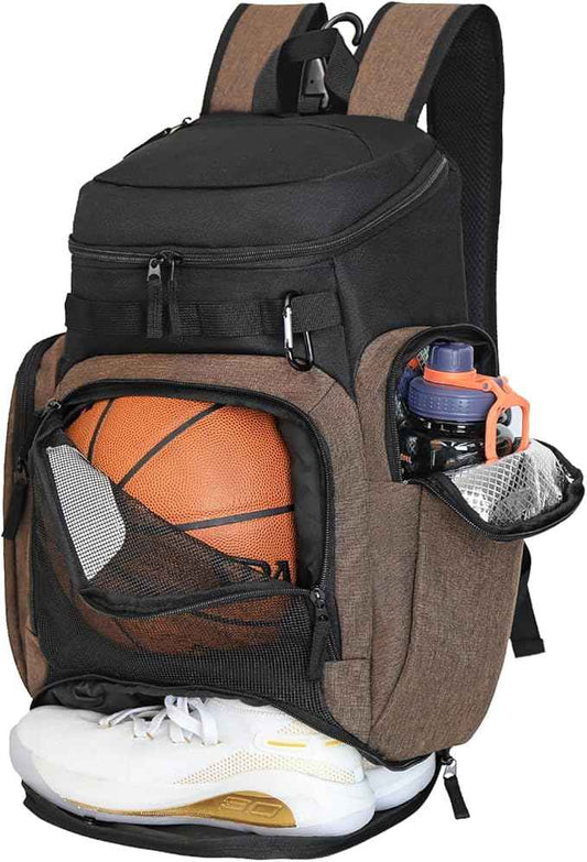 LARIPOP Basketball Backpack Bag with Ball Compartment Ventilated Shoe Compartment for Men Youth Soccer Volleyball Training