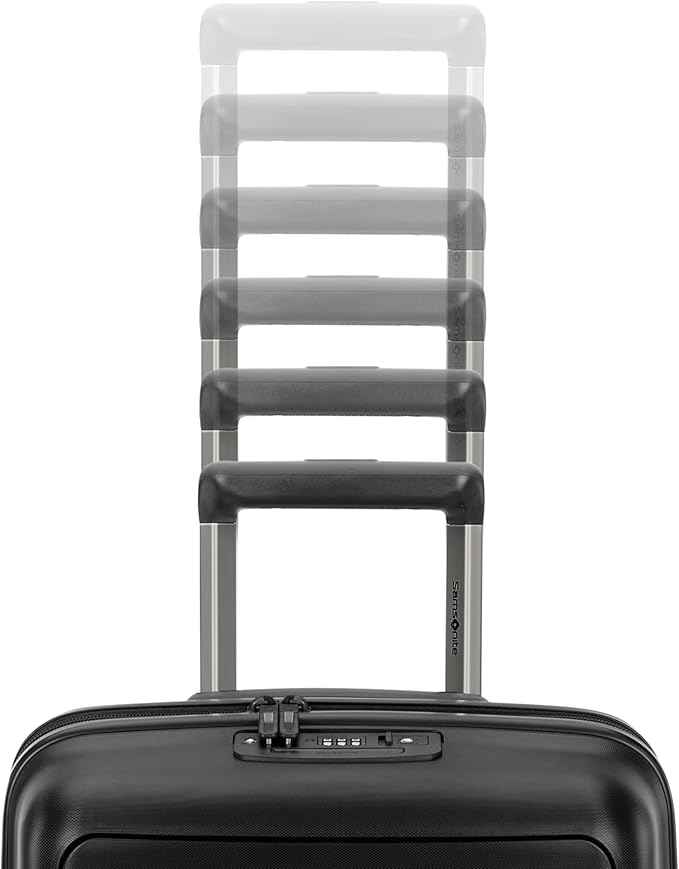 Samsonite Elevation Plus - Carry-On Hardside Luggage with QuickEntry™ Front Compartment - Scratch Resistant Polypropylene Shell, AirTag Holder, TSA Lock, Airline Approved - Triple Black