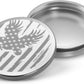 Metal Pouch Can | Metal Container | Slim EDC Pocket Tin | Airtight & Moisture-Resistant | Compact Daily Organizer | Pill Case & Travel Tin | Father’s Day Gift for Dad | (American Flag, Silver, Slim)
