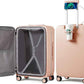mixi Large Checked Luggage with Cup Phone Holder and Charger Hard Shell Suitcases with Spinner Wheels, 26 Inch Light Pink