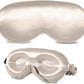 ZIMASILK Adjustable 22 Momme 100% Mulberry Silk Sleep Mask, Upgraded 3D Contoured Cup Eye Mask for Sleeping, Super Soft & Breathable Blindfold, Blackout for Deep Sleeping (Beige)