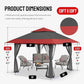 CROWN SHADES 13x13 Pop Up Gazebo, Canopy Tent, Gazebos on Clearance - Outdoor Gazebo for Backyard & Patio Furniture - Carpa Pop Up Tent with Wheeled STO-N-Go Cover Bag (Red & Grey)