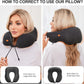 Travel Pillow, Best Memory Foam Neck Pillow Head Support Soft Pillow for Sleeping Rest, Airplane Car & Home Use (Black-E)