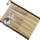Gugrida Reusable Travel Utensils, 7 Pieces Portable 18/10 Stainless Steel include Knife Fork Spoon Chopsticks Cleaning Brush Straws Portable Pouch, Eco-friendly Camping Silverware Set, Dishwasher Safe