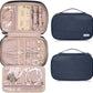 Jewelry Travel Case Organizer for Necklaces, Earrings, Rings, Bracelet, Watch, Soft Sided, Blue