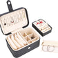 2 Layer Portable Jewelry Box, Large Jewelry Travel Case with 4 Jewelry Pouches, Medium Size Jewelry Organizer Box for Earrings, Necklaces, Bracelets (black)