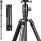 Fotopro 68" Carbon Fiber Travel Tripod, Heavy Duty Camera Tripod with Ball Head, Detachable Monopod with Quick Release Plate and Bag, Load up to 12KG/26lbs