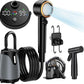 New Gen Portable Camping Shower, Long-Lasting 6000mAh Rechargeable Camp Shower with Shower Head & Sprayer,Upgraded Pressure,5 Spray Modes,IPX8 Waterproof Outdoor Camp Pump for Hiking, Travel, Car, Pet