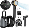 New Gen Portable Camping Shower, Long-Lasting 6000mAh Rechargeable Camp Shower with Shower Head & Sprayer,Upgraded Pressure,5 Spray Modes,IPX8 Waterproof Outdoor Camp Pump for Hiking, Travel, Car, Pet