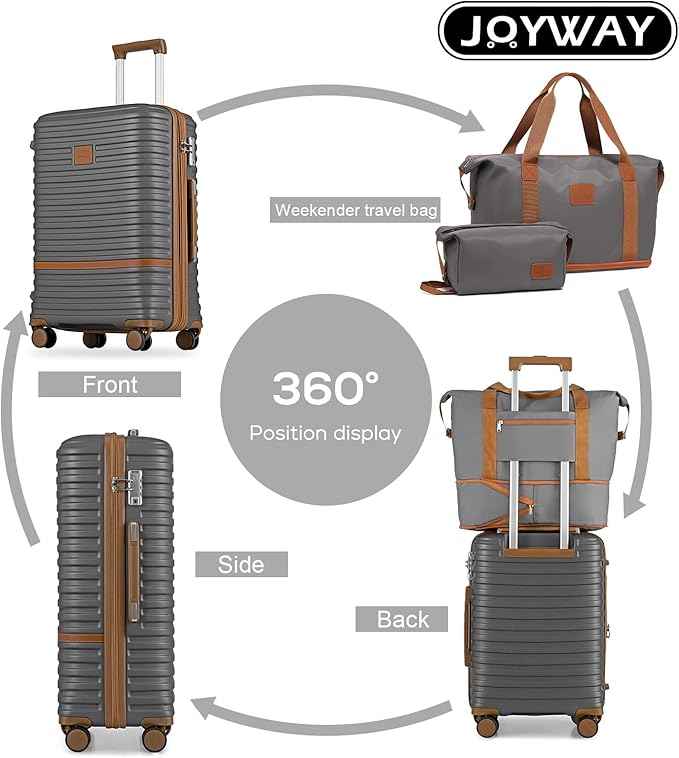 Joyway 28 Inch Luggage with Spinner Wheels, Lightweight Hard Shell Large suitcase, 3 Piece Luggage Sets with TSA Lock